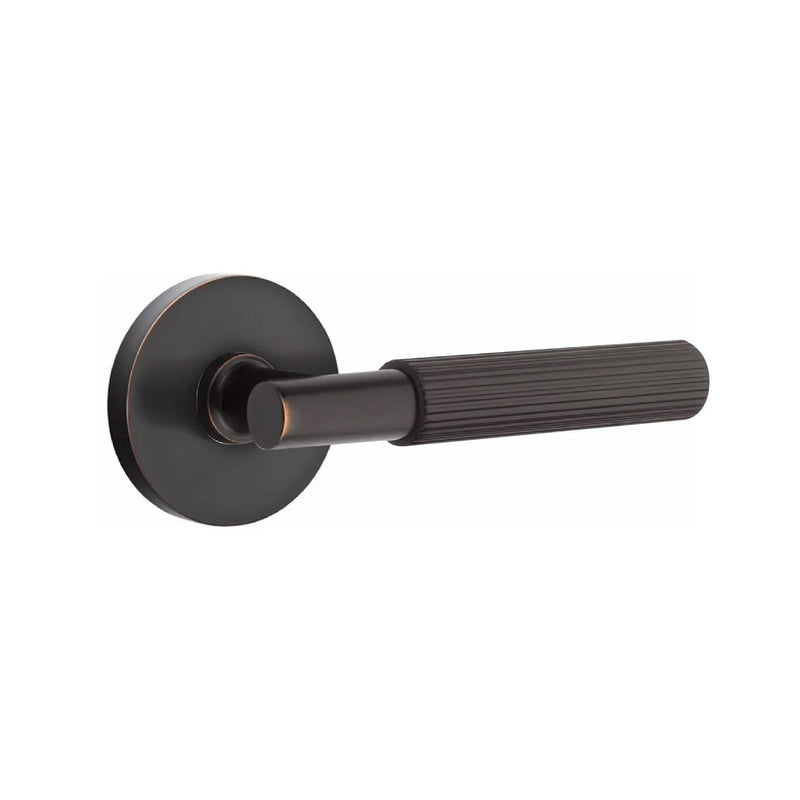 Emtek Select T-Bar Straight Knurled Lever with Disk Rosette in Oil Rubbed Bronze finish