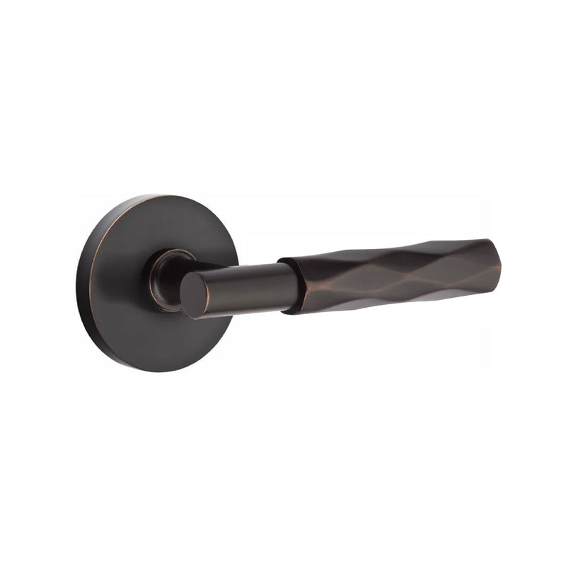 Emtek Select T-Bar Tribeca Lever with Disk Rosette in Oil Rubbed Bronze finish