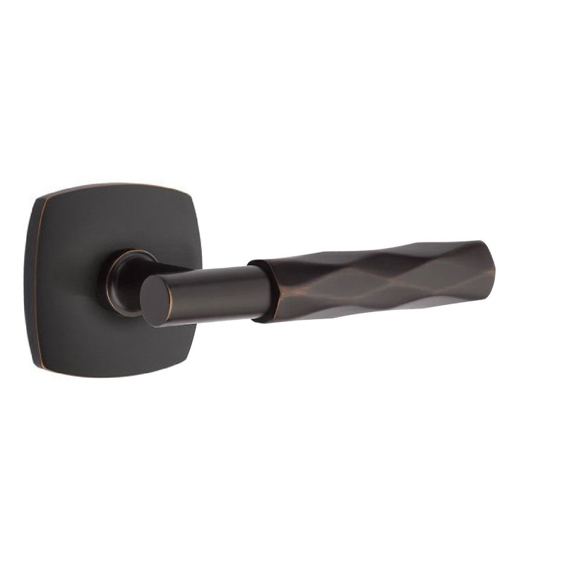 Emtek Select T-Bar Tribeca Lever with Urban Modern Rosette in Oil Rubbed Bronze finish