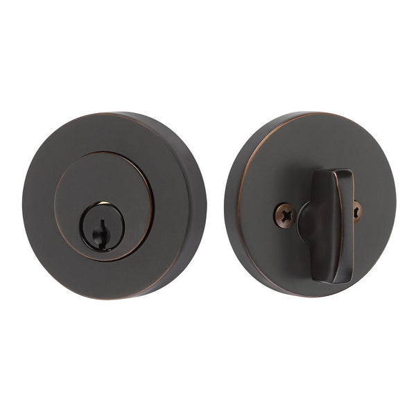 Emtek Single Cylinder Modern Disc Deadbolt in Oil Rubbed Bronze finish