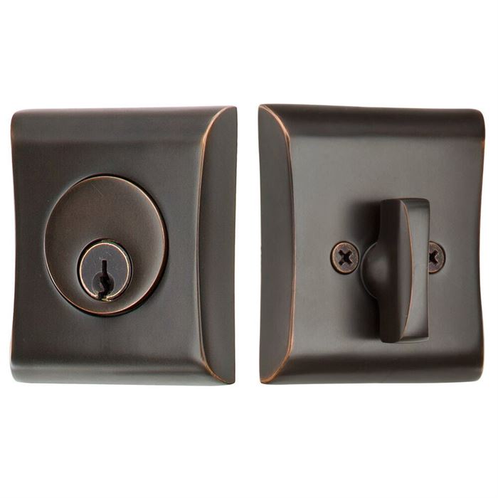 Emtek Single Cylinder Neos Keyed Deadbolt in Oil Rubbed Bronze finish