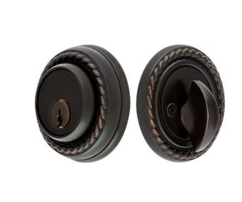 Emtek Single Cylinder Rope Keyed Deadbolt in Oil Rubbed Bronze finish