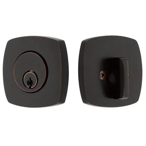 Emtek Single Cylinder Urban Modern Keyed Deadbolt in Oil Rubbed Bronze finish
