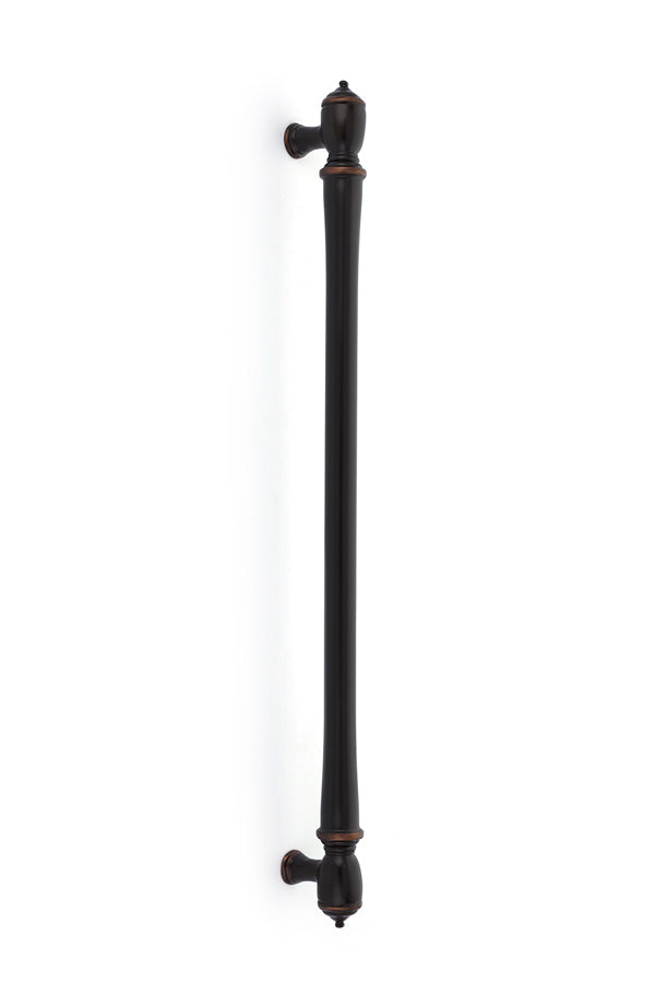 The Emtek Spindle Appliance Pull, 18" Center to Center in Oil Rubbed Bronze finish