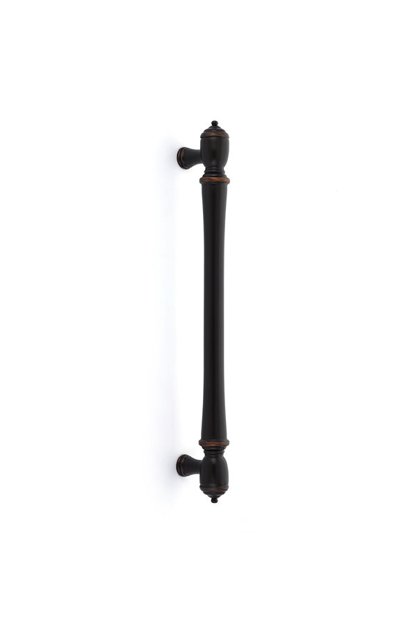 The Emtek Spindle Appliance Pull, 12" Center to Center in Oil Rubbed Bronze finish