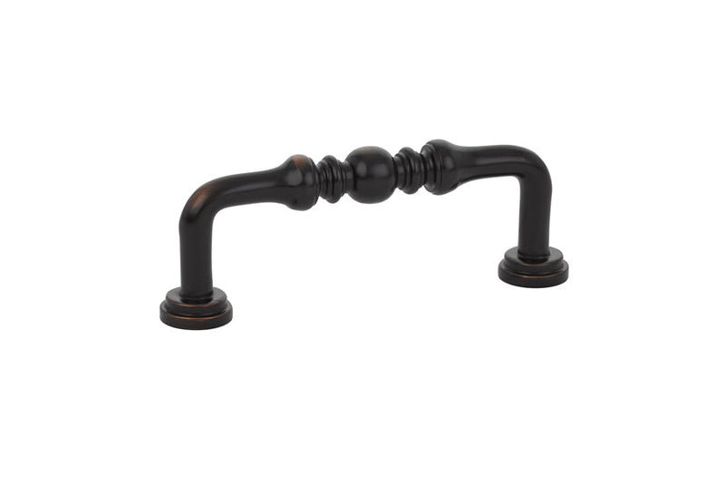 The Emtek Spindle Cabinet Pull, 3" Center to Center in Oil Rubbed Bronze finish