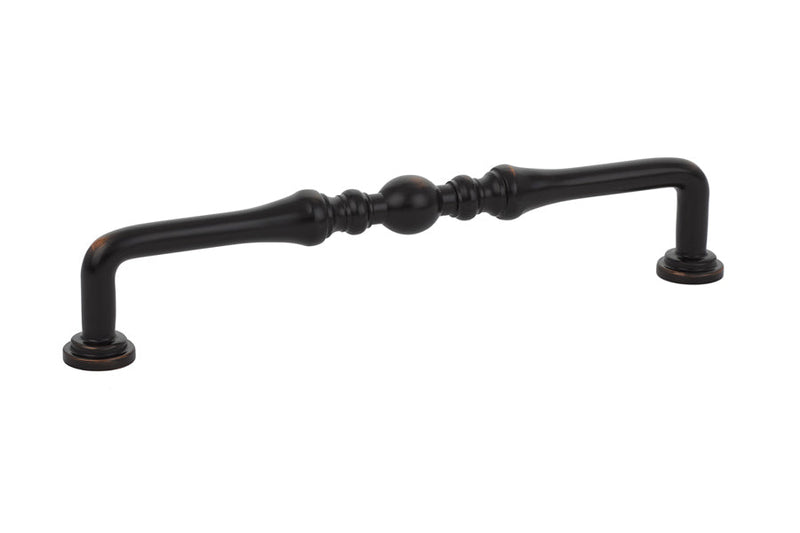 The Emtek Spindle Cabinet Pull, 6" Center to Center in Oil Rubbed Bronze finish