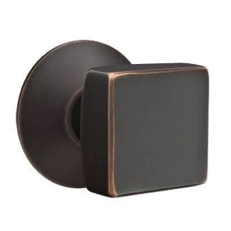 Emtek Square Knob with Modern Rosette in Oil Rubbed Bronze finish