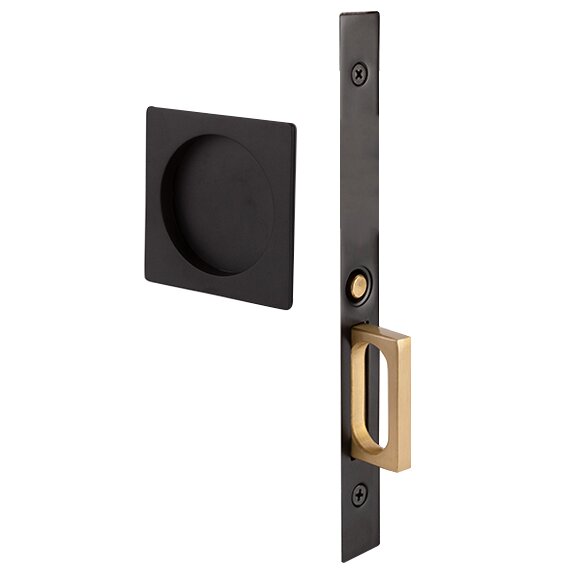 Emtek Square Pocket Door Mortise Lock in Oil Rubbed Bronze finish