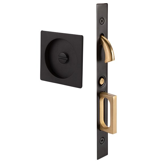 Emtek Square Pocket Door Mortise Lock in Oil Rubbed Bronze finish