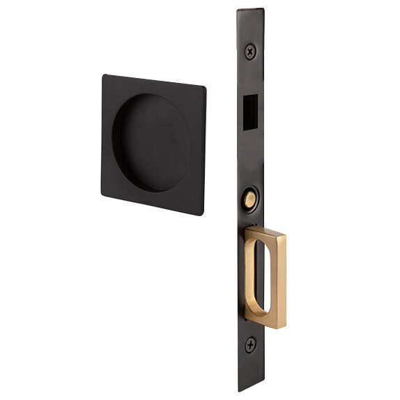 Emtek Square Pocket Door Mortise Lock in Oil Rubbed Bronze finish