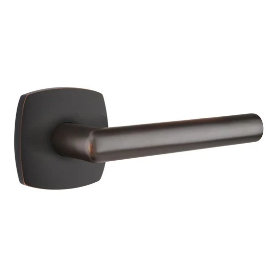 Emtek Stuttgart Lever With Urban Modern Rosette in Oil Rubbed Bronze finish