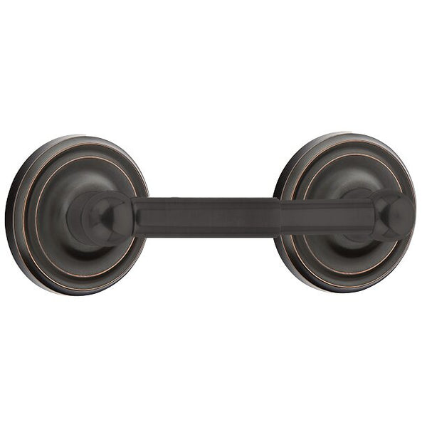 Emtek Traditional Brass Paper Holder - Spring Rod Style (3 3/8" Projection) With Regular Rosette in Oil Rubbed Bronze finish