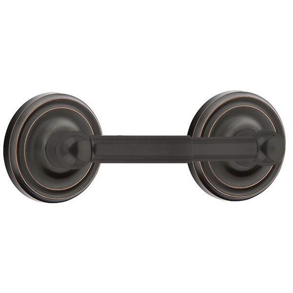 Emtek Traditional Brass Paper Holder - Spring Rod Style (3 3/8" Projection) With Small Regular Rosette in Oil Rubbed Bronze finish