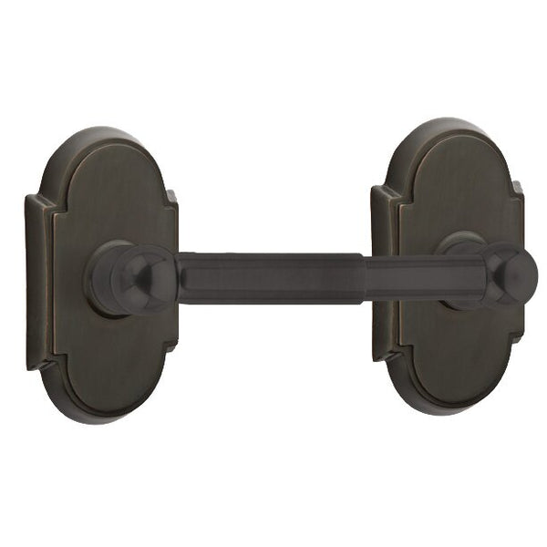 Emtek Traditional Brass Paper Holder - Spring Rod Style with #8 Rosette in Oil Rubbed Bronze finish