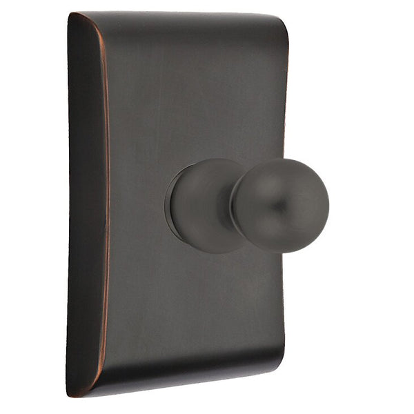 Emtek Traditional Brass Single Robe Hook With Neos Rosette in Oil Rubbed Bronze finish