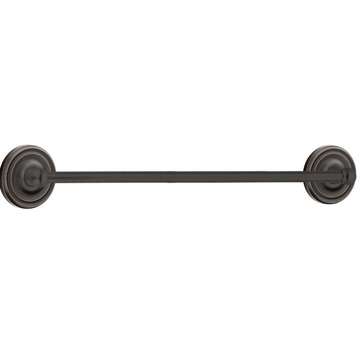 The Emtek Traditional Brass Towel Bar with Regular Rosette in Oil Rubbed Bronze finish.