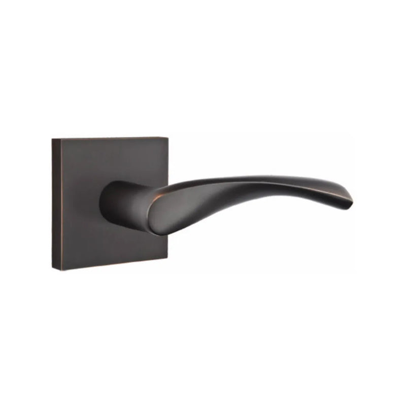 The Emtek Triton Lever With Square Rosette in Oil Rubbed Bronze finish