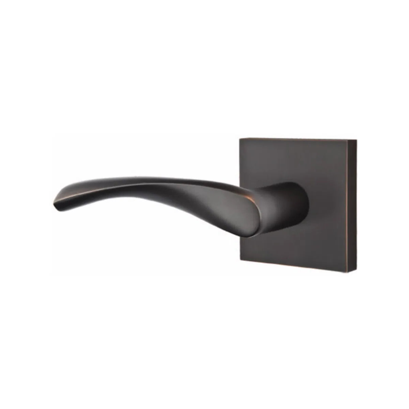 The Emtek Triton Lever With Square Rosette in Oil Rubbed Bronze finish