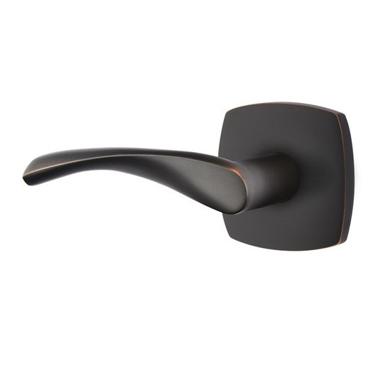 The Emtek Triton Lever With Urban Modern Rosette in Oil Rubbed Bronze finish