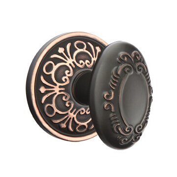 Emtek Victoria Knob with Lancaster Rosette in Oil Rubbed Bronze finish