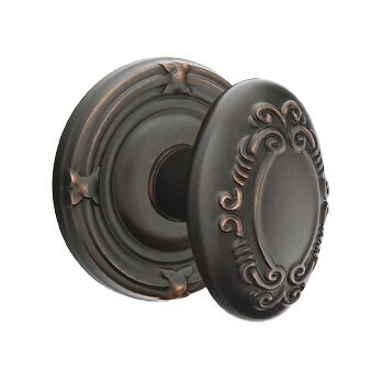 Emtek Victoria Knob with Ribbon & Reed Rosette in Oil Rubbed Bronze finish