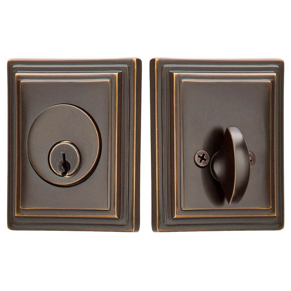 Emtek Wilshire Deadbolt, Single Cylinder in Oil Rubbed Bronze finish