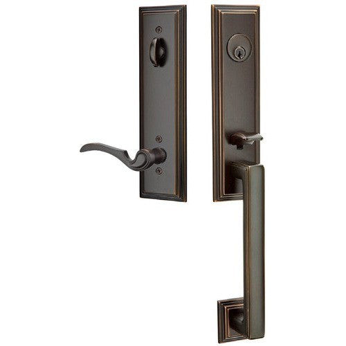 Emtek Wilshire Tubular Entrance Handleset With Coventry Lever in Oil Rubbed Bronze finish