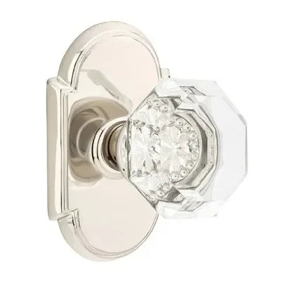 Emtek Old Town Crystal Knob with #8 Rosette in Lifetime Polished Nickel finish