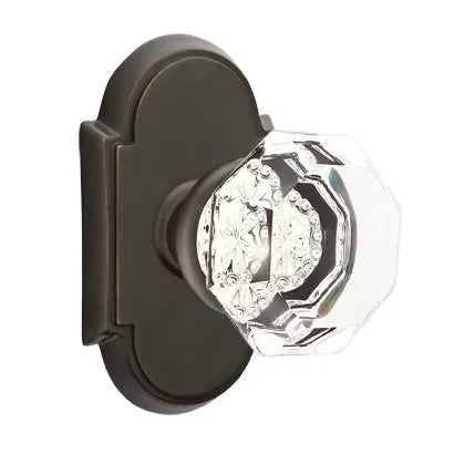 Emtek Old Town Crystal Knob with #8 Rosette in Oil Rubbed Bronze finish