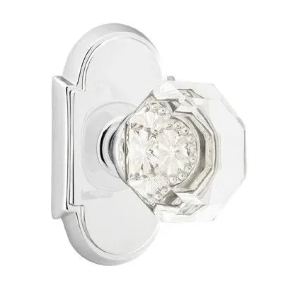 Emtek Old Town Crystal Knob with #8 Rosette in Polished Chrome finish