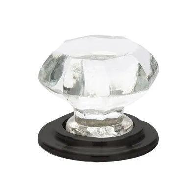 Emtek Old Town Glass Wardrobe Knob Flat Black