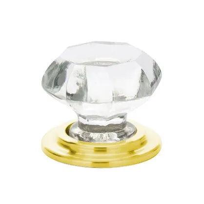 Emtek Old Town Glass Wardrobe Knob Lifetime Polished Brass