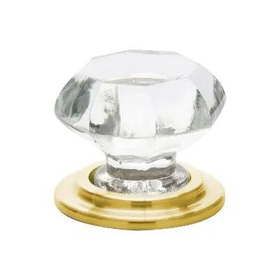 Emtek Old Town Glass Wardrobe Knob Satin Brass