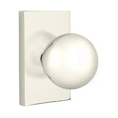EmtekEmtek Orb Knob with Modern Rectangular Rosette in 
