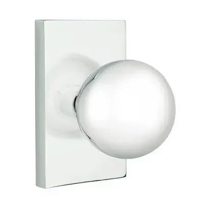 EmtekEmtek Orb Knob with Modern Rectangular Rosette in 