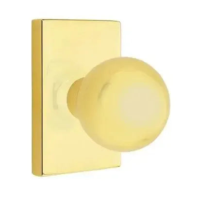 EmtekEmtek Orb Knob with Modern Rectangular Rosette in 