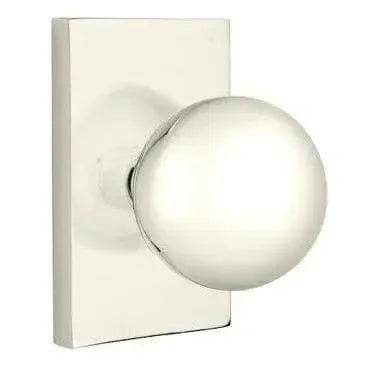 EmtekEmtek Orb Knob with Modern Rectangular Rosette in 