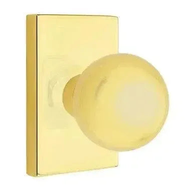 EmtekEmtek Orb Knob with Modern Rectangular Rosette in 