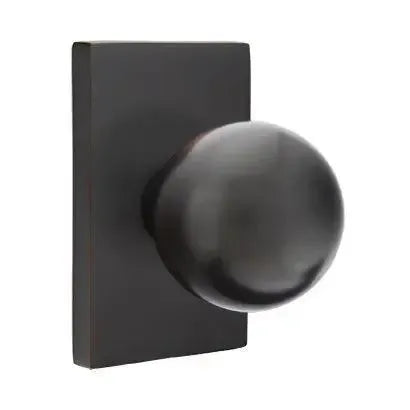 EmtekEmtek Orb Knob with Modern Rectangular Rosette in 