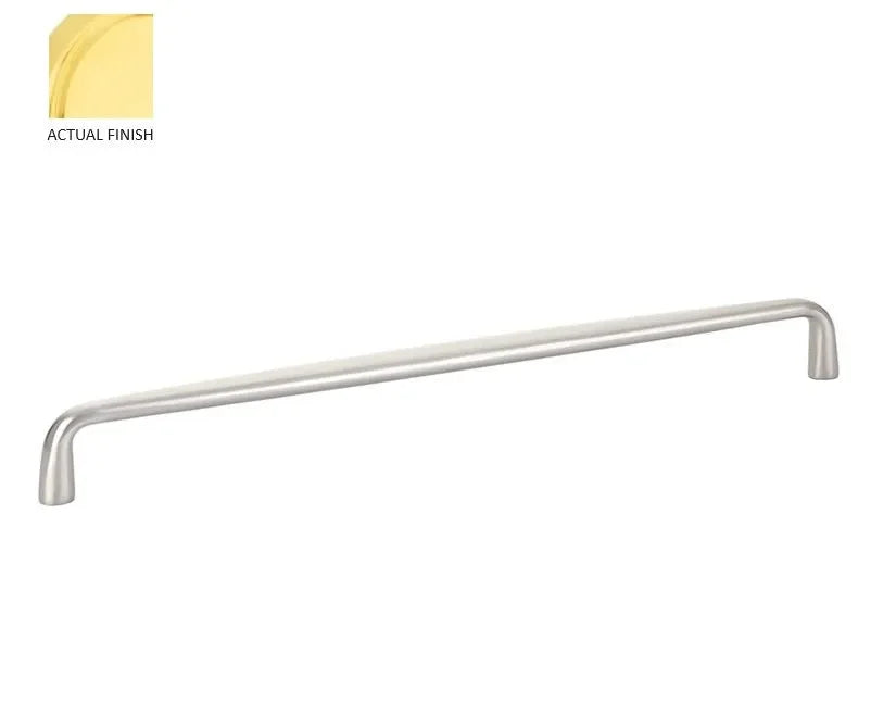 The Emtek Orbit Cabinet Pull, 10" Center to Center in Unlacquered Brass finish