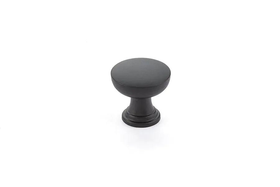 The Emtek Overland Cabinet Knob, 1 1/4" in Flat Black finish
