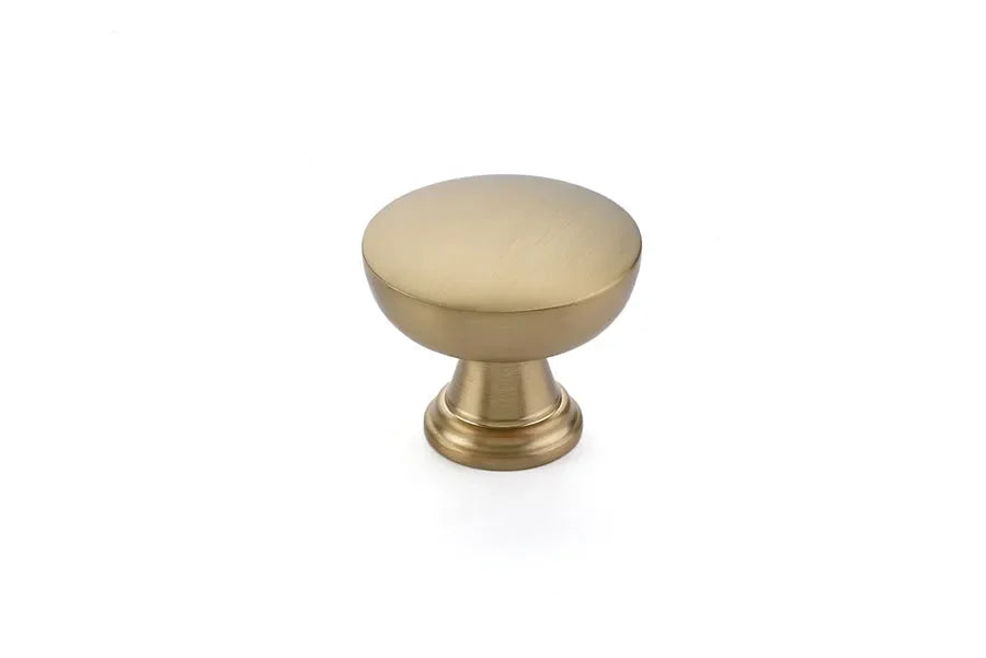 The Emtek Overland Cabinet Knob, 1 3/4" in Satin Brass finish