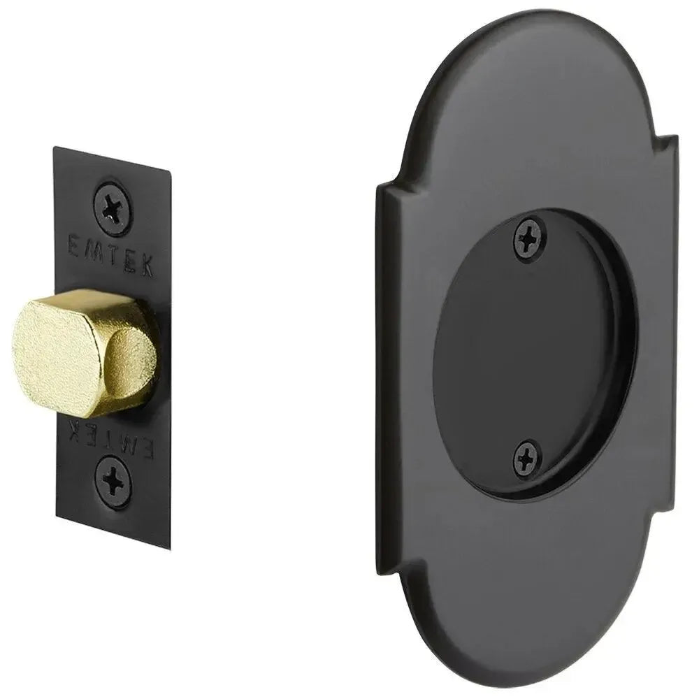 Emtek Passage #8 Pocket Door Tubular Lock in Flat Black finish