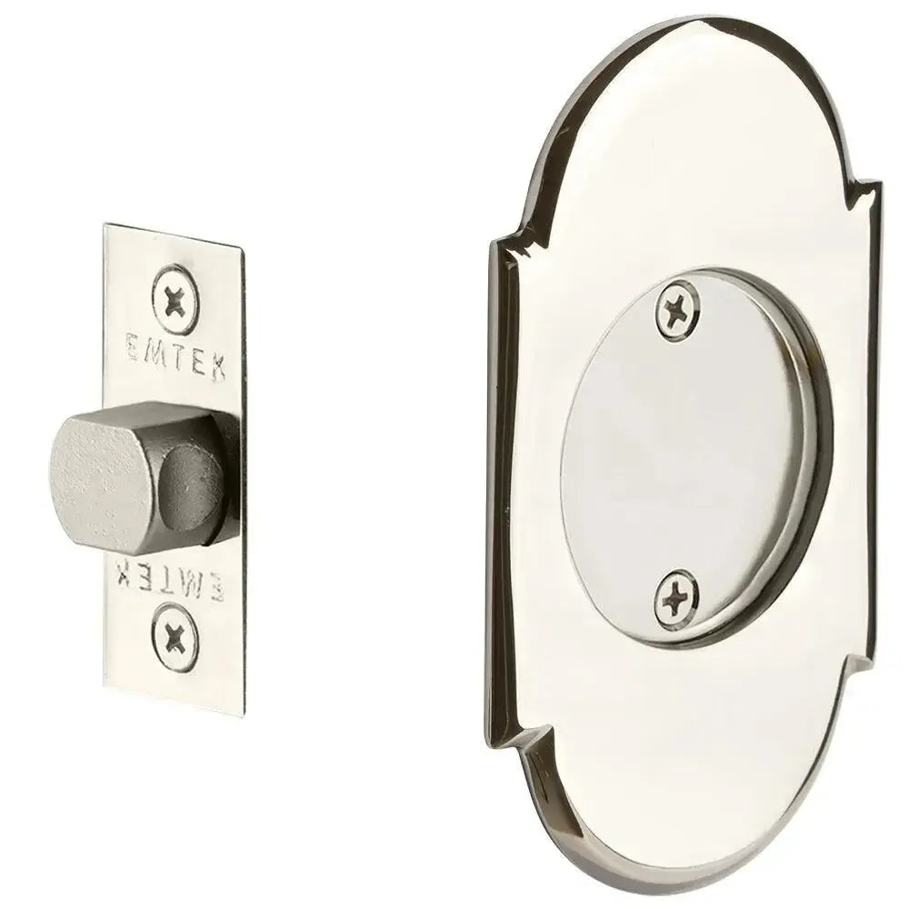 Emtek Passage #8 Pocket Door Tubular Lock in Lifetime Polished Nickel finish