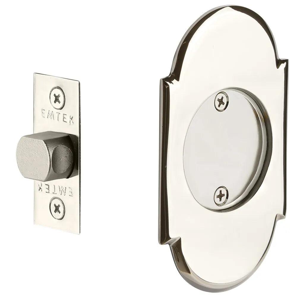 Emtek Passage #8 Pocket Door Tubular Lock Lifetime Polished Nickel