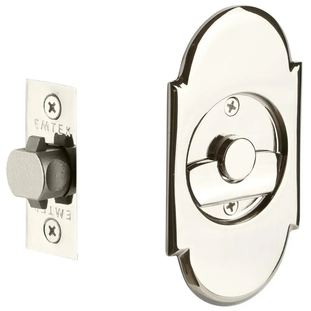 Emtek Passage #8 Pocket Door Tubular Lock in Lifetime Polished Nickel finish