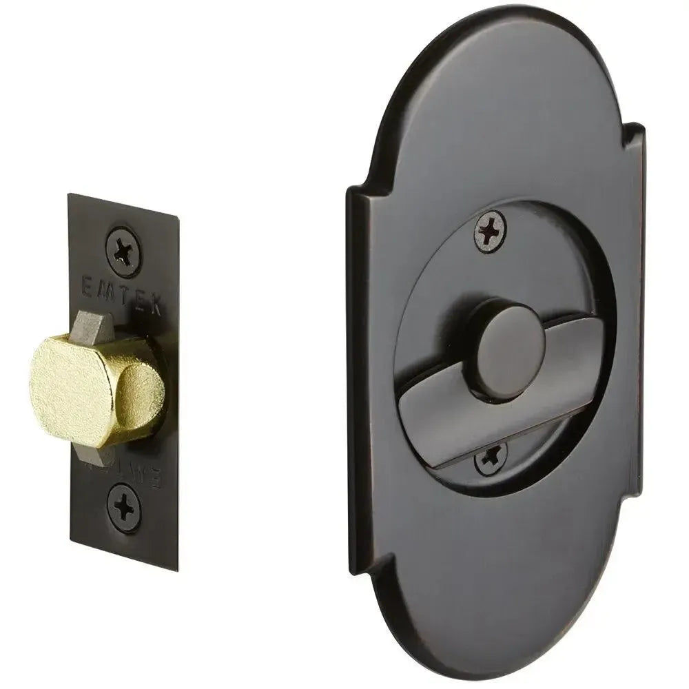 Emtek Passage #8 Pocket Door Tubular Lock in Oil Rubbed Bronze finish