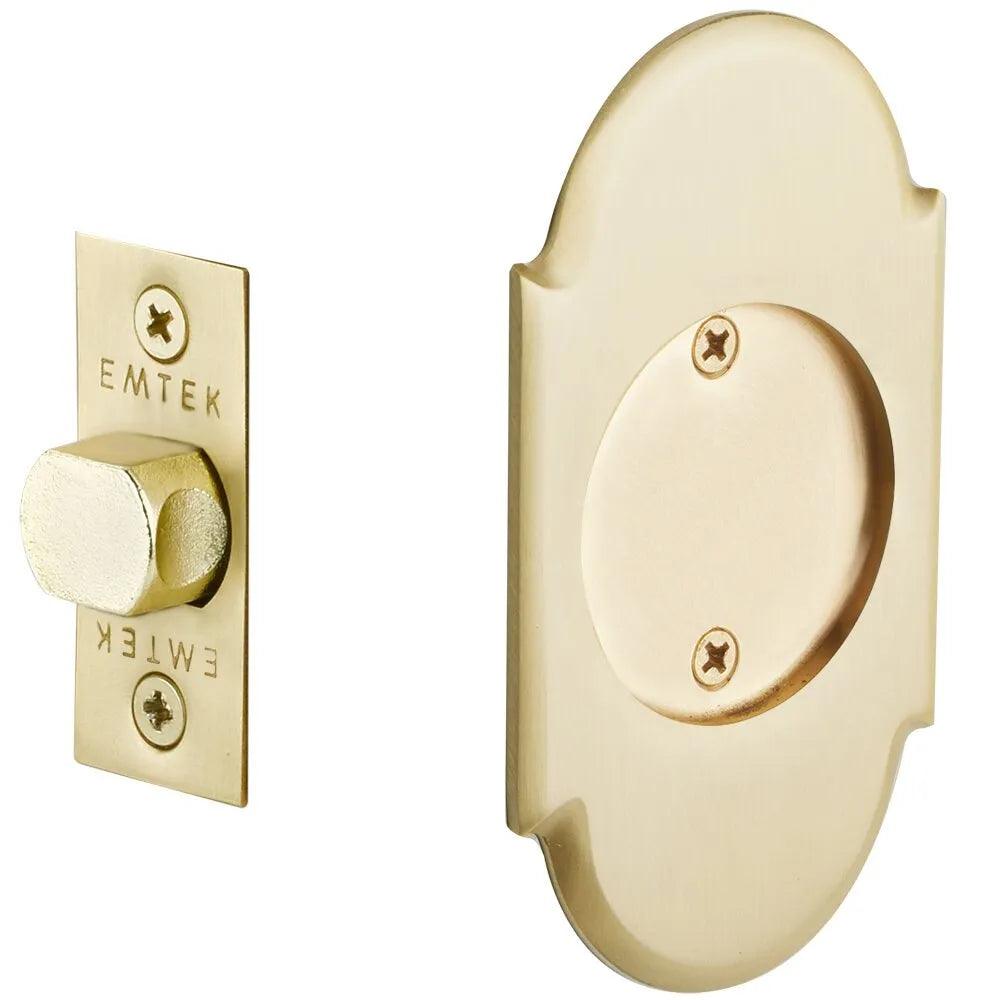 Emtek Passage #8 Pocket Door Tubular Lock Satin Brass