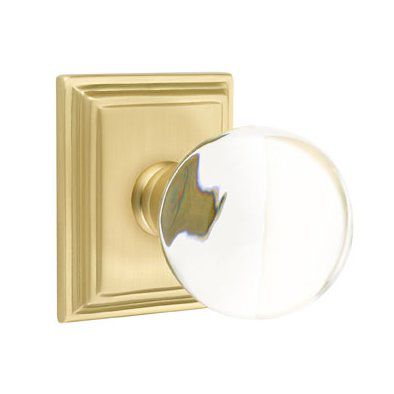 Emtek Bristol Knob with Wilshire Rosette in Satin Brass finish